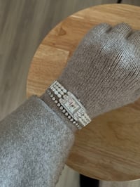 Image 2 of Vintage Gruen Pearl Watch Mother of Pearl dial and crystals 