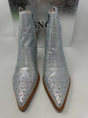 Image of  rhinestone Silver cowgirl Boots  women’s Size 11 - Free Shipping 