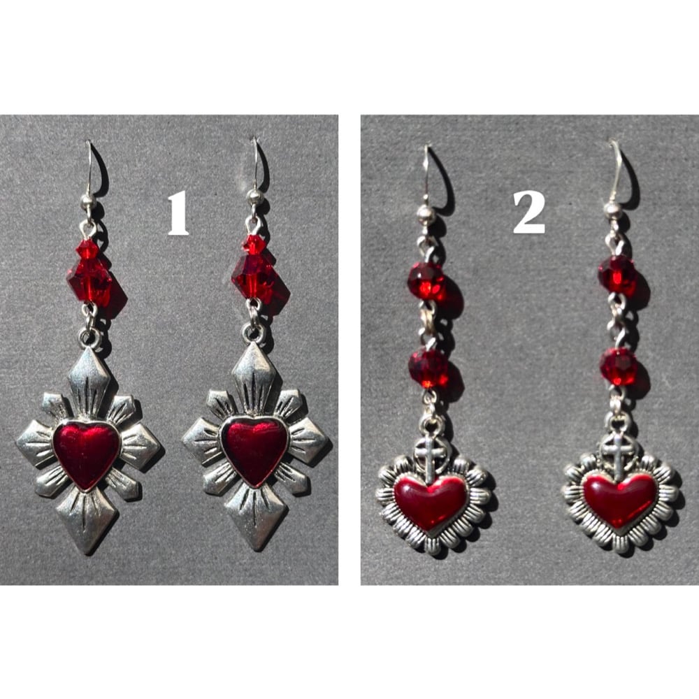 Image of scared heart earrings 