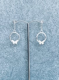 Image 1 of Butterfly Hoop Earrings 
