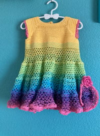 Image 1 of Handmade Crochet Toddler Dress size 2t 