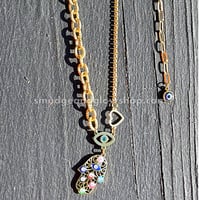 Image 1 of Hamsa With Evil Eye Necklace 