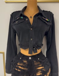 Image 2 of black Denim Jacket 