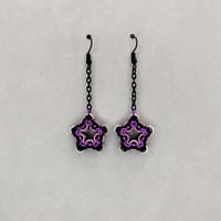 Image 1 of Pixie Pink Chainmaille Star Earrings