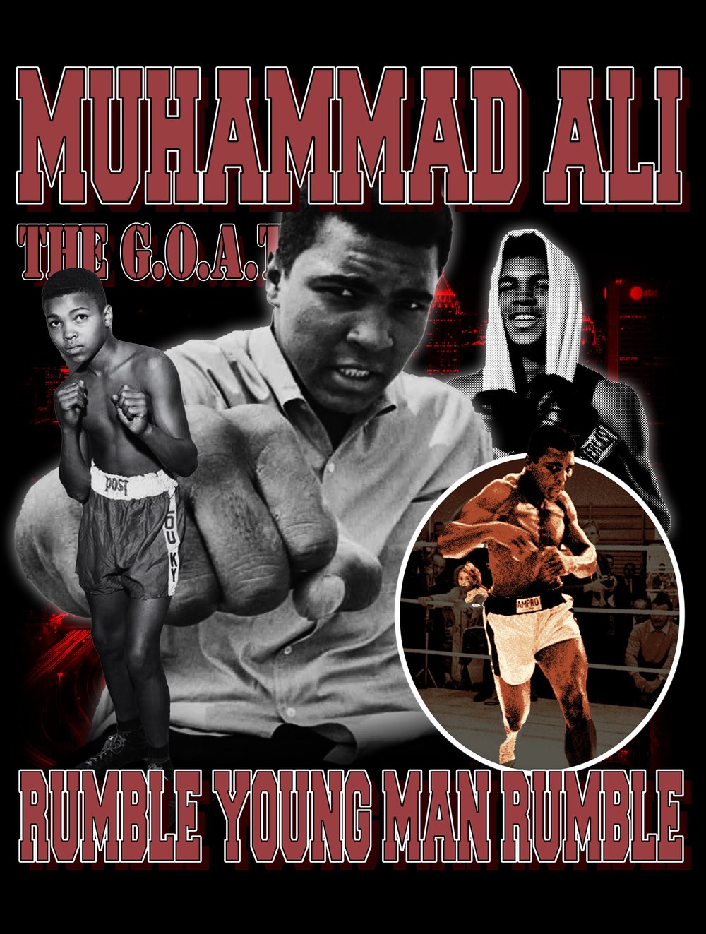 ALI VINTAGE “RUMBLE YOUNG MAN RUMBLE “  T-SHIRT 