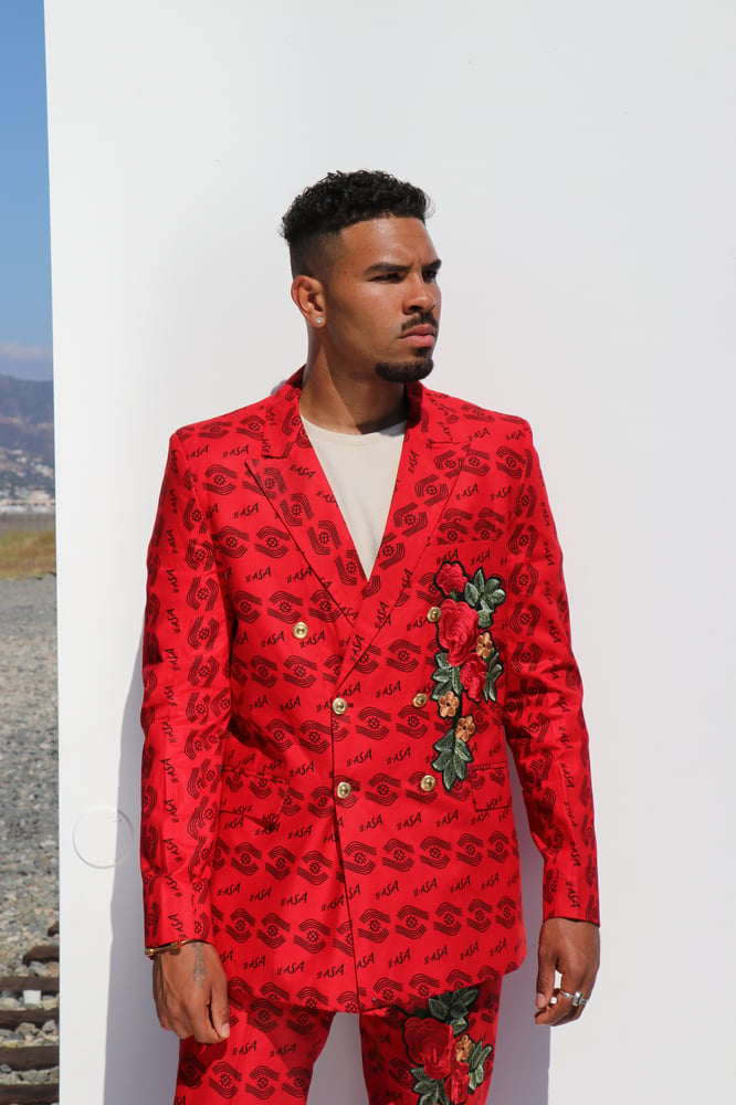 Image of The Ekow double breasted jacket  -red 