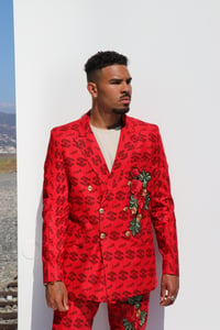 Image 1 of The Ekow double breasted jacket  -red 