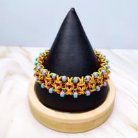 Image 3 of Eqyptian Inspired Beaded Gridlock Byzantine Bracelet
