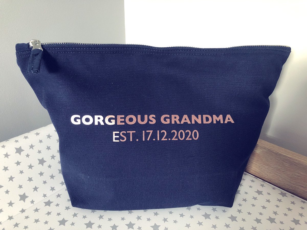 Image of XL personalised make up bag with message of your choice