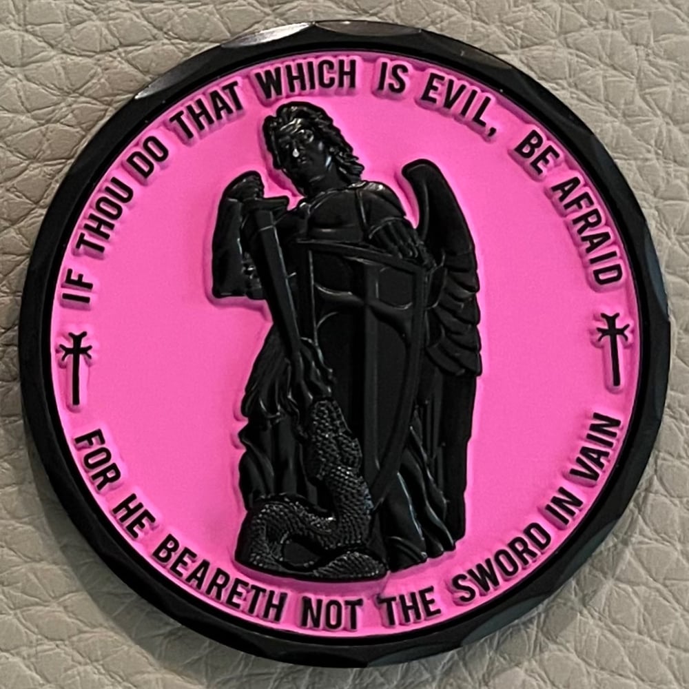 Image of TACTI-COOL ST. MICHAEL COIN ~ PINK