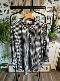 Image 1 of gingham check button down blue 