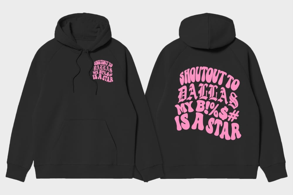 Image of DALLAS STAR HOODIE (BLK/PNK)
