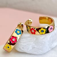 Image 2 of Bright Multi Flower Hoops