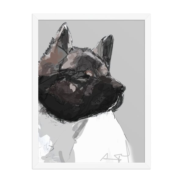 Image of AKITA FRAMED ART