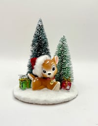Retro Reindeer Snowy Scene