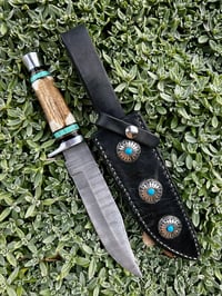 Image 2 of 13” Damascus knife w/sheath