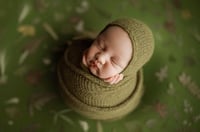 Image 2 of Moss Green Double Brim Bonnet 