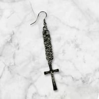 Cross looped earring