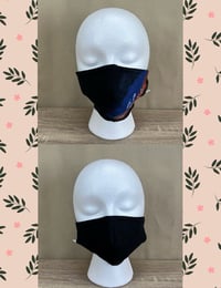 Image 3 of HAITI black jersey fabric custom painted 3 layer reversible face mask