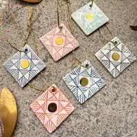 Image 3 of Set Of 4 Quilt Square Decorations (Various Colour Options)