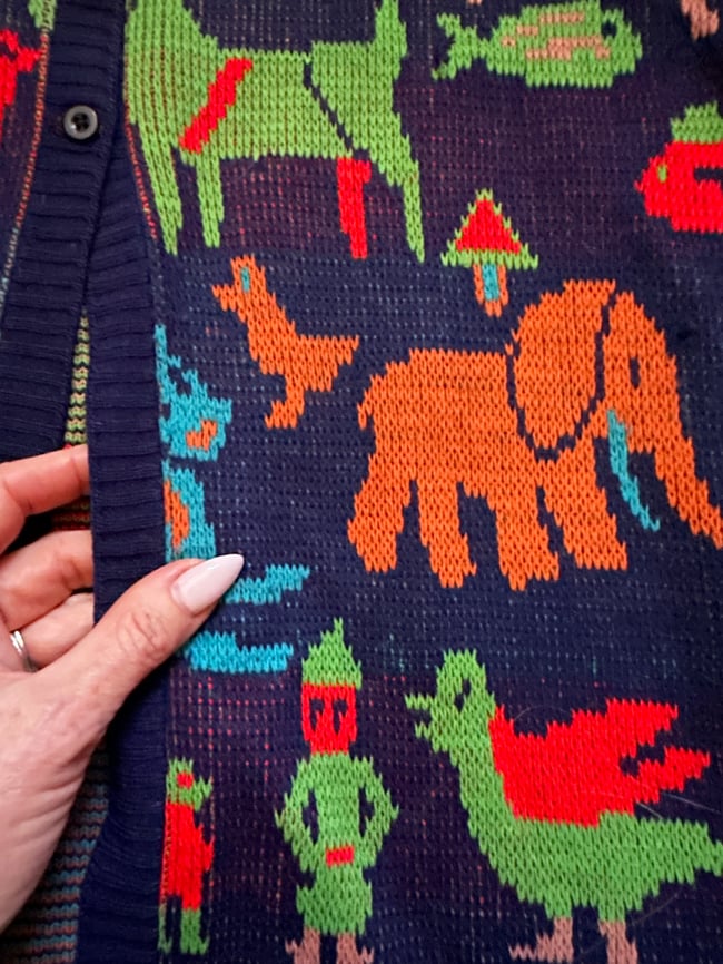 70s animal kingdom maxi cardigan zodiac