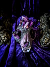 Burgundy Quartz & Carborundum - Bobcat Skull  