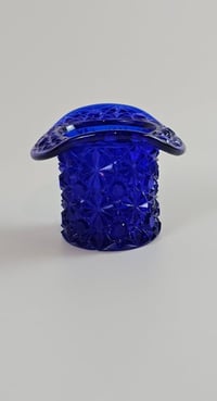 Image 4 of Boyd Cobalt Glass Hat Diamond Pattern