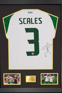 Signed Framed Liam Scales Ireland Shirt / Away