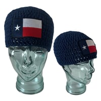 Image 2 of Navy Texas Flag Fitted Beanie