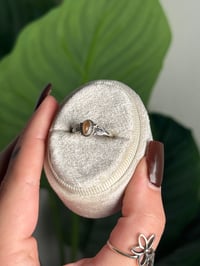 Image 2 of .925 SS OVAL PEACH MOONSTONE RING ADJUSTABLE SIZES 5-12