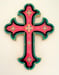 Image of Cosmic Cross Large Coral Pink/Aqua/Black 