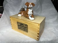 Image 8 of Handmade Custom Engraved Pit Bull Urn For Ashes Pet Portrait To Your Photos