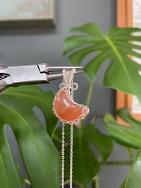 Image 4 of Silver Fire Quartz Moon Crystal Necklace