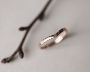 Image of 18ct Rose gold 2mm ‘Star' Eternity Wishbone ring  