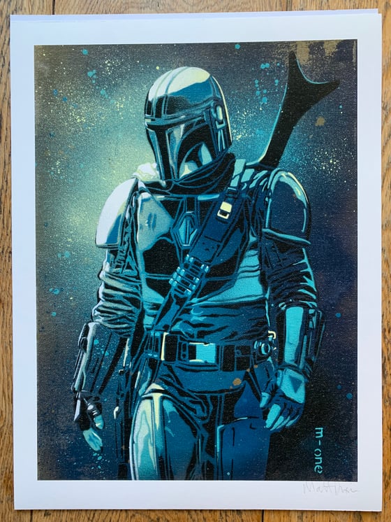 Image of The Mandalorian (blue) 40 x30 cm giclee print ( open edition)