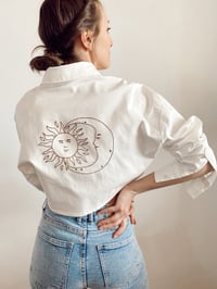 Image 1 of Cropped Button up shirt - Sun & Moon