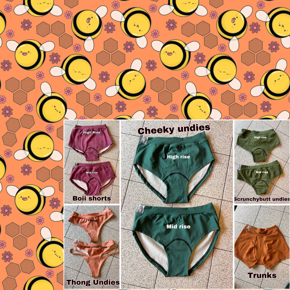 Image of Bumble Bee Artist series undies- regular and period