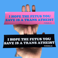 Image 1 of Trans Atheist Bumper Sticker