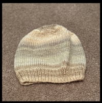 Image 2 of Low-Key Luxe Hand-Knit Beanie – Neutral Stripes & Effortless Style