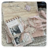 Image 3 of Junk Journal lace samples booklet in a vintage french lace pouch