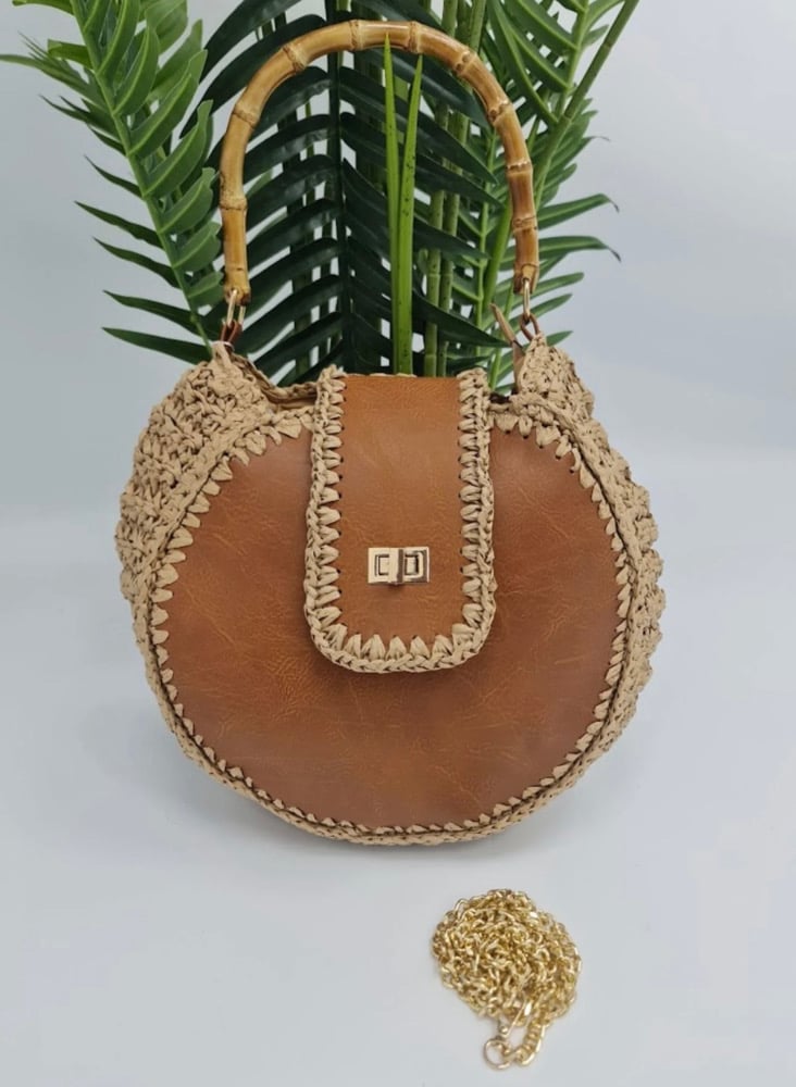 Image of Croshet Front Buckle Hand Bag