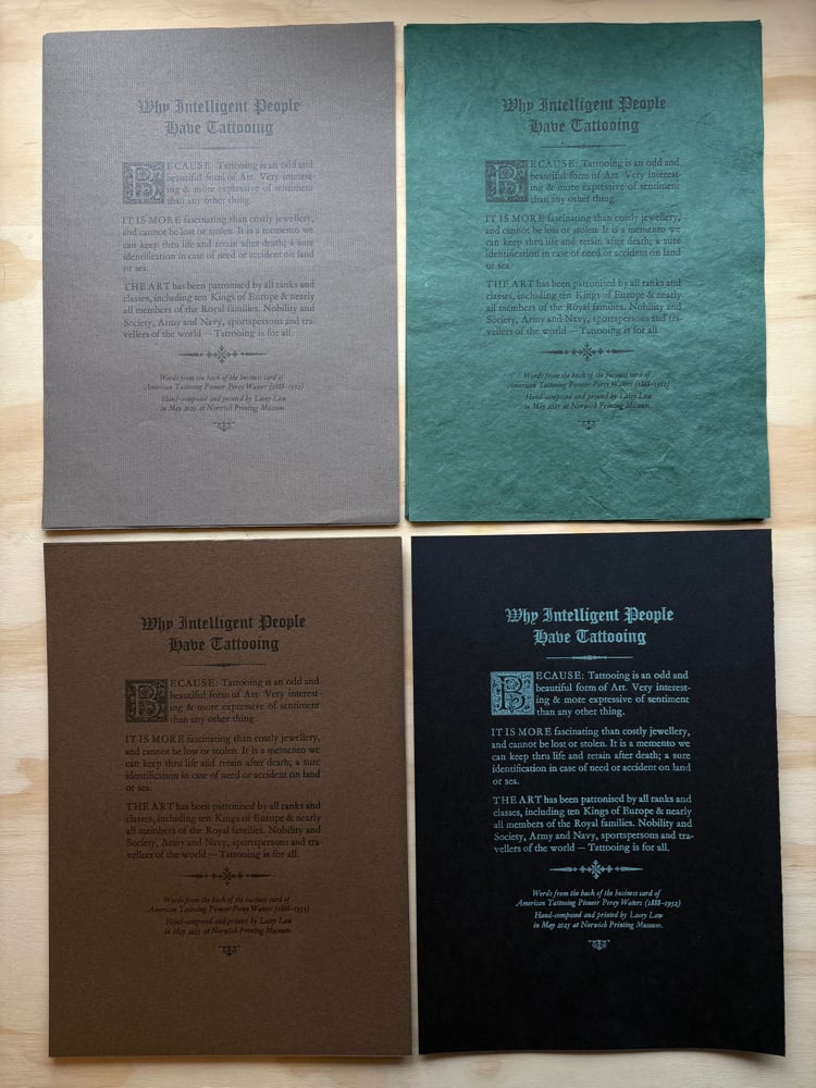 Image of ‘Why Intelligent People…’ Letterpress print A4