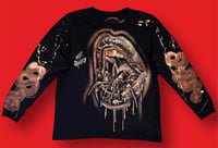 Image 1 of ‘SPIDER BITE’ BLEACH PAINTED LONG SLEEVE T-SHIRT LARGE