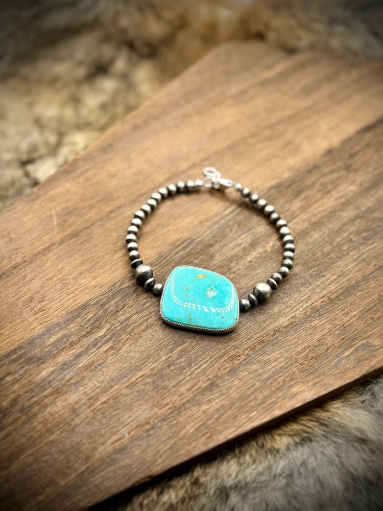 Image of Sonora Turquoise Sterling pearl bracelet