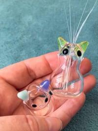 Image 2 of Kitty Whisker Vase (or fur/kitten tooth jar) - Custom Ear Colours Possible!