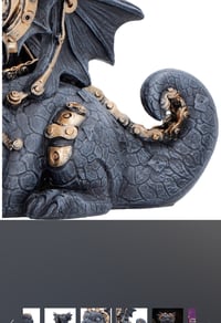 Image 5 of Gearling Black Steampunk Dragon 14.6cm