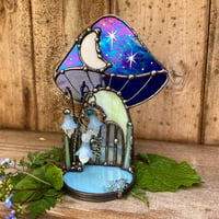 Image 1 of Blue Floral Mushie Cottage Candle Holder 