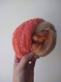 Image 4 of Fly Agaric Mushroom Inspired Colorway Fiber Kit Blending, Carding, Spinning, Felting, Fiber Arts