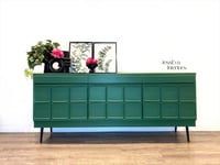Image 1 of Mid century modern McIntosh green SIDEBOARD / LONG TV CABINET / DRINKS CABINET