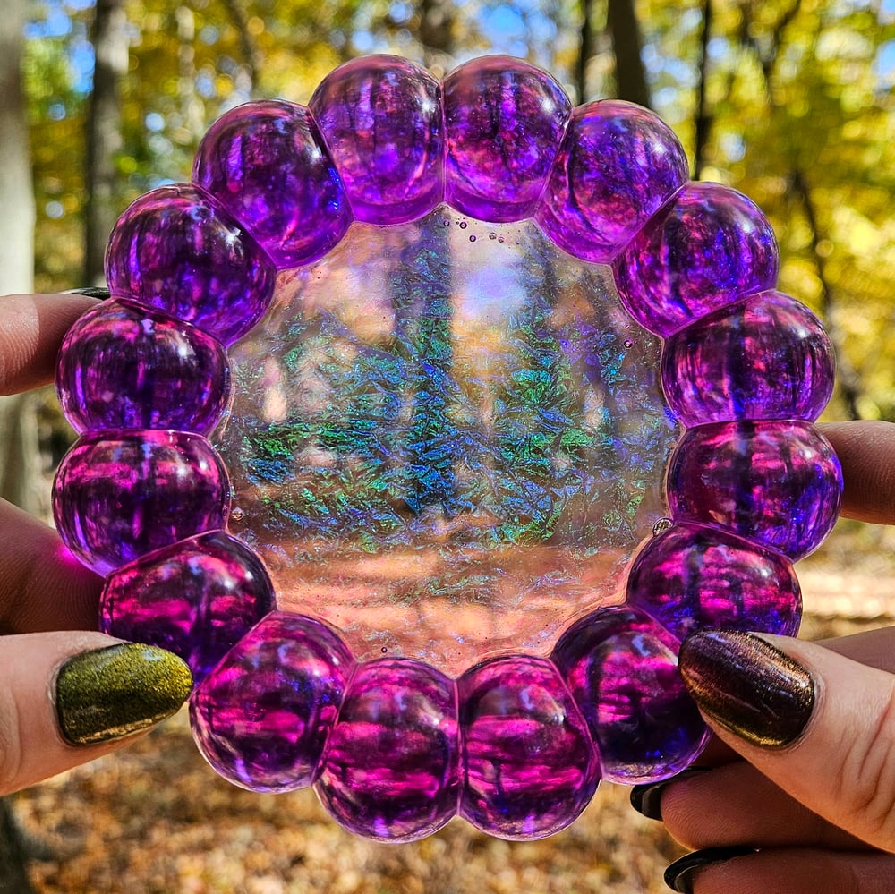 Image of Purple Crinkly Iridescent Bubble Coaster 